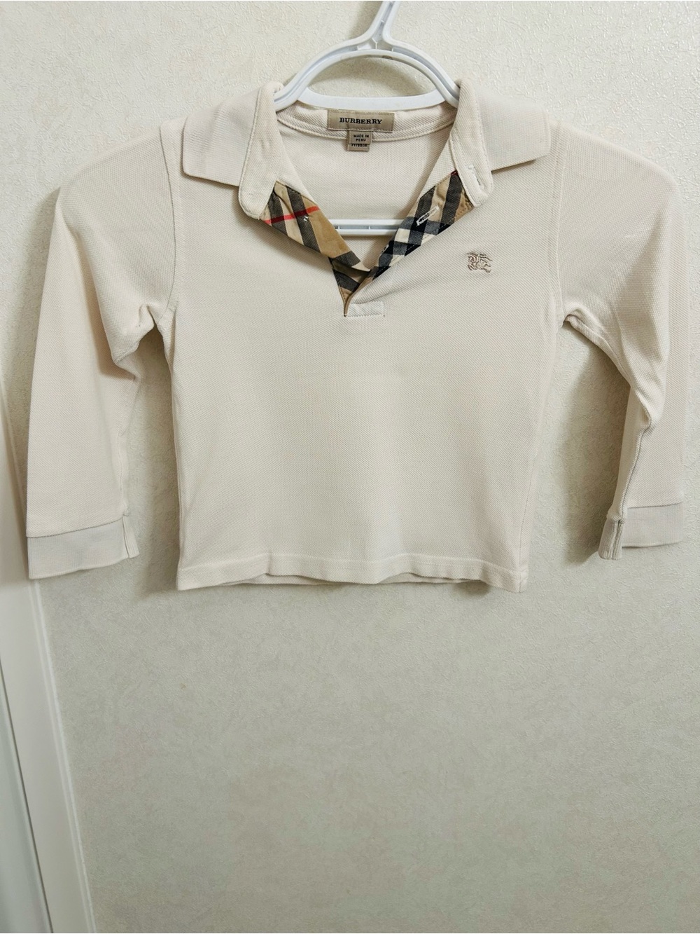 Burberry Kids Long Sleeve Polo Shirt - Picture 2 of 5